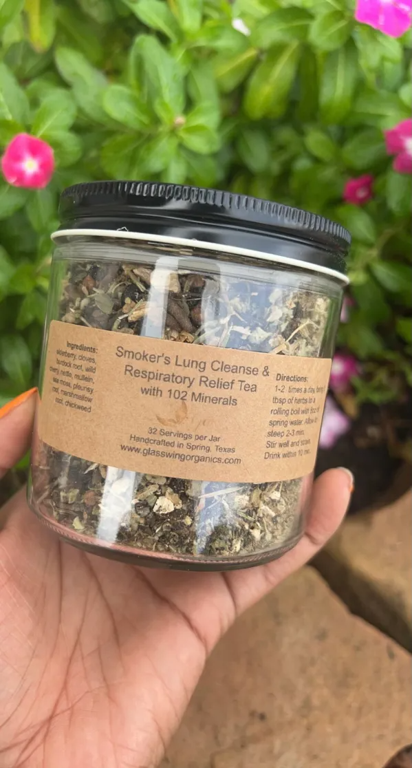 SMOKER’S LUNG CLEANSE & RESPIRATORY RELIEF TEA WITH 102 MINERALS