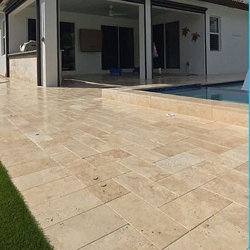 Travertine pool deck sealing on the Treasure Coast