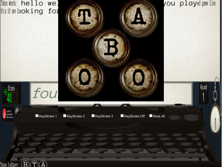 New Game. Taboo TypeWriter