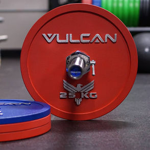 Vulcan Kg calibrated powerlifting plates.