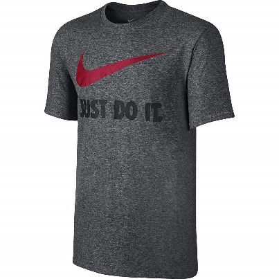 Nike Men 's ropa de deporte New Just Do It Swoosh Tee, Negro, Grande