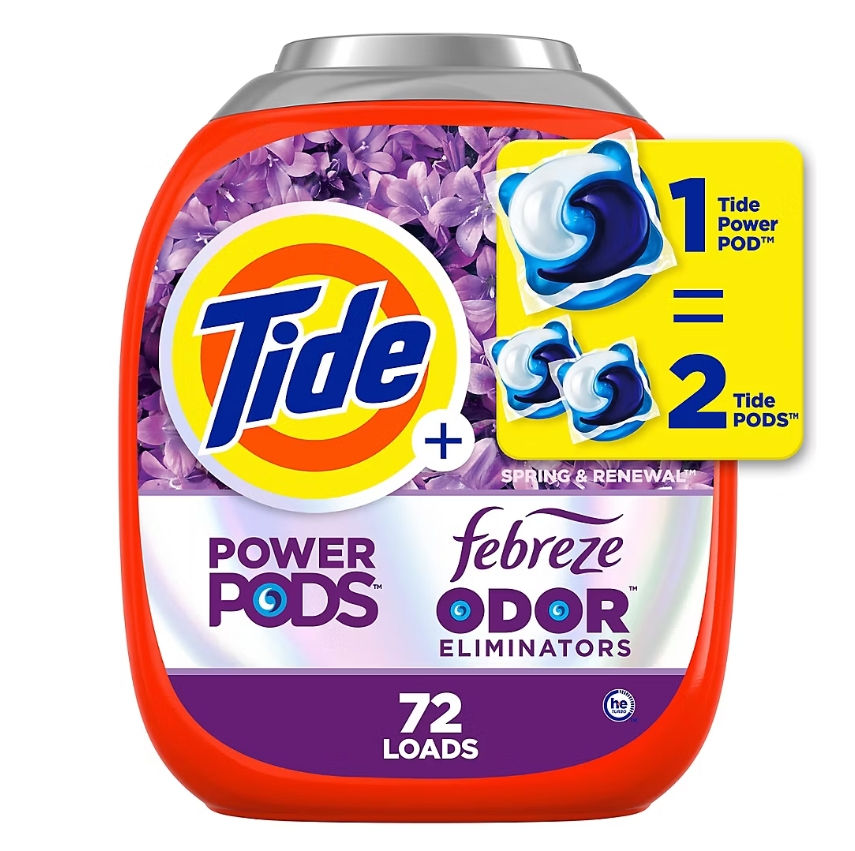Thumbnail: Tide Power PODS with Febreze Odor Eliminators - Spring & Renewal, 72 ct.