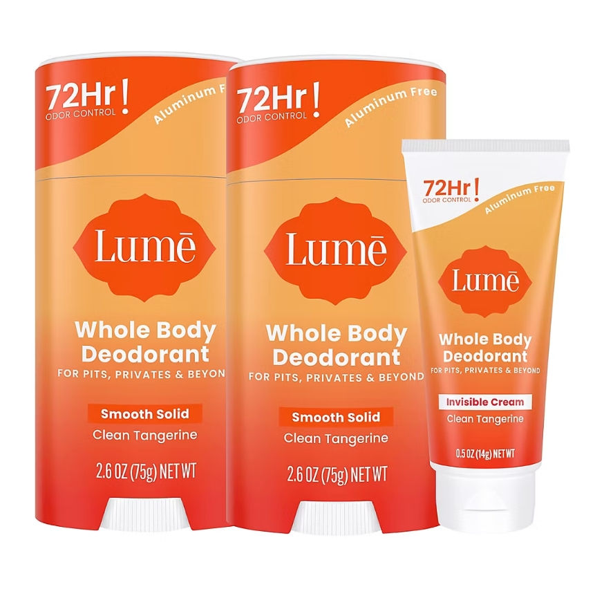 Thumbnail: Lume Whole Body Deodorant, Aluminum Free, Solid Sticks, 2 pk./2.6 oz. + Cream De