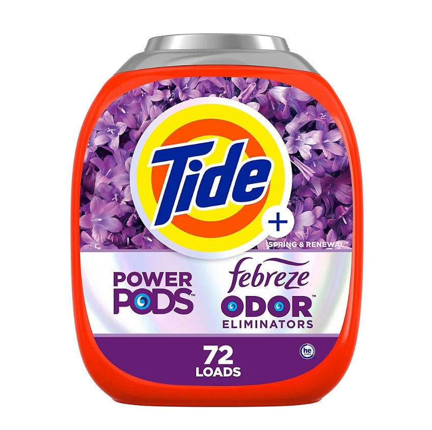 Tide Power PODS with Febreze Odor Eliminators - Spring & Renewal, 72 ct.
