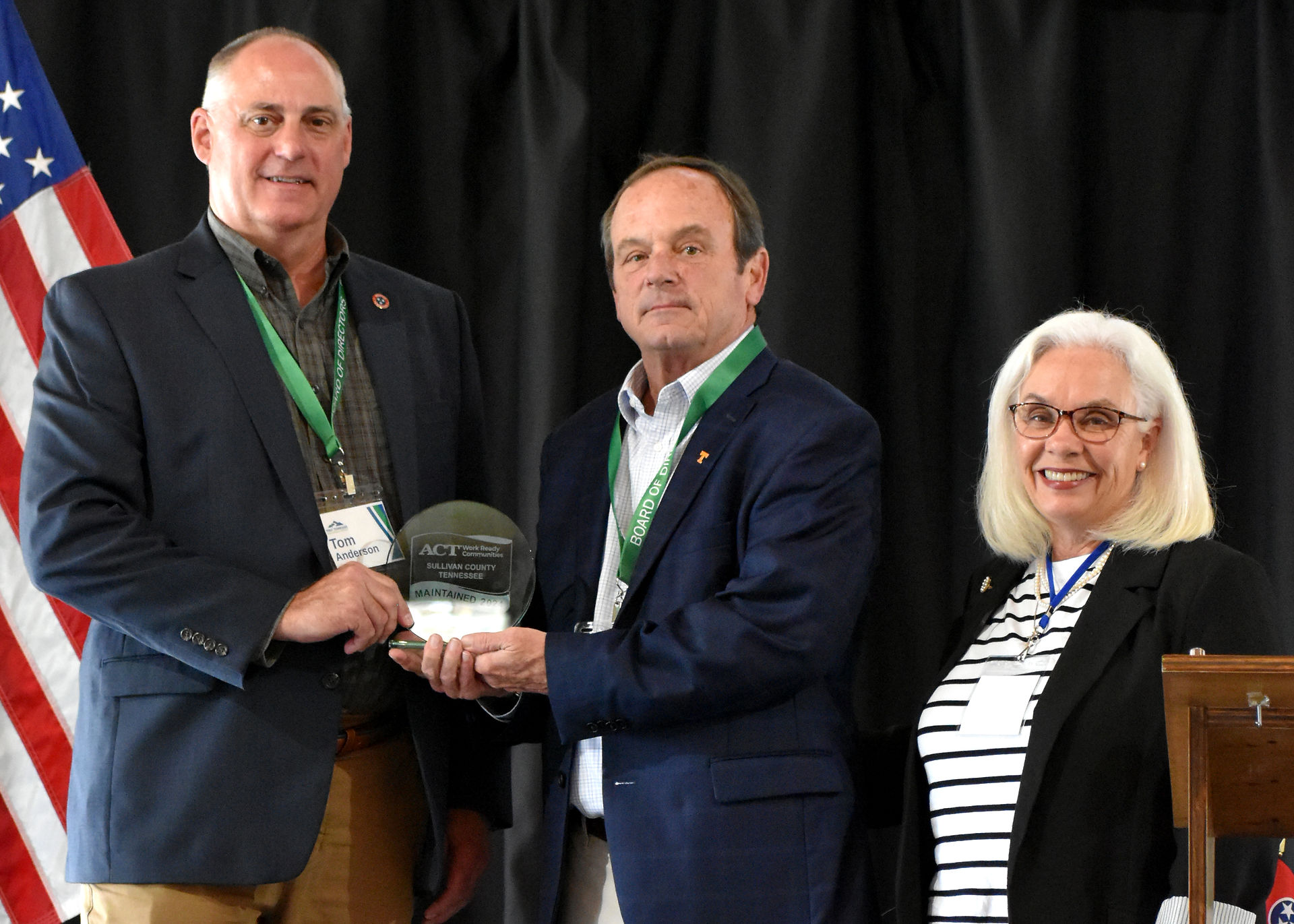 Mayor Doty presenting a WorkReady Award