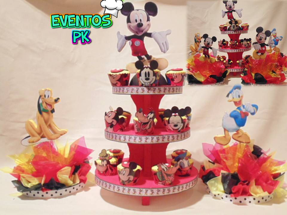 Porta CUPCAKES y CENTROS DE MESAS. Motivo Mickey Mouse.jpg