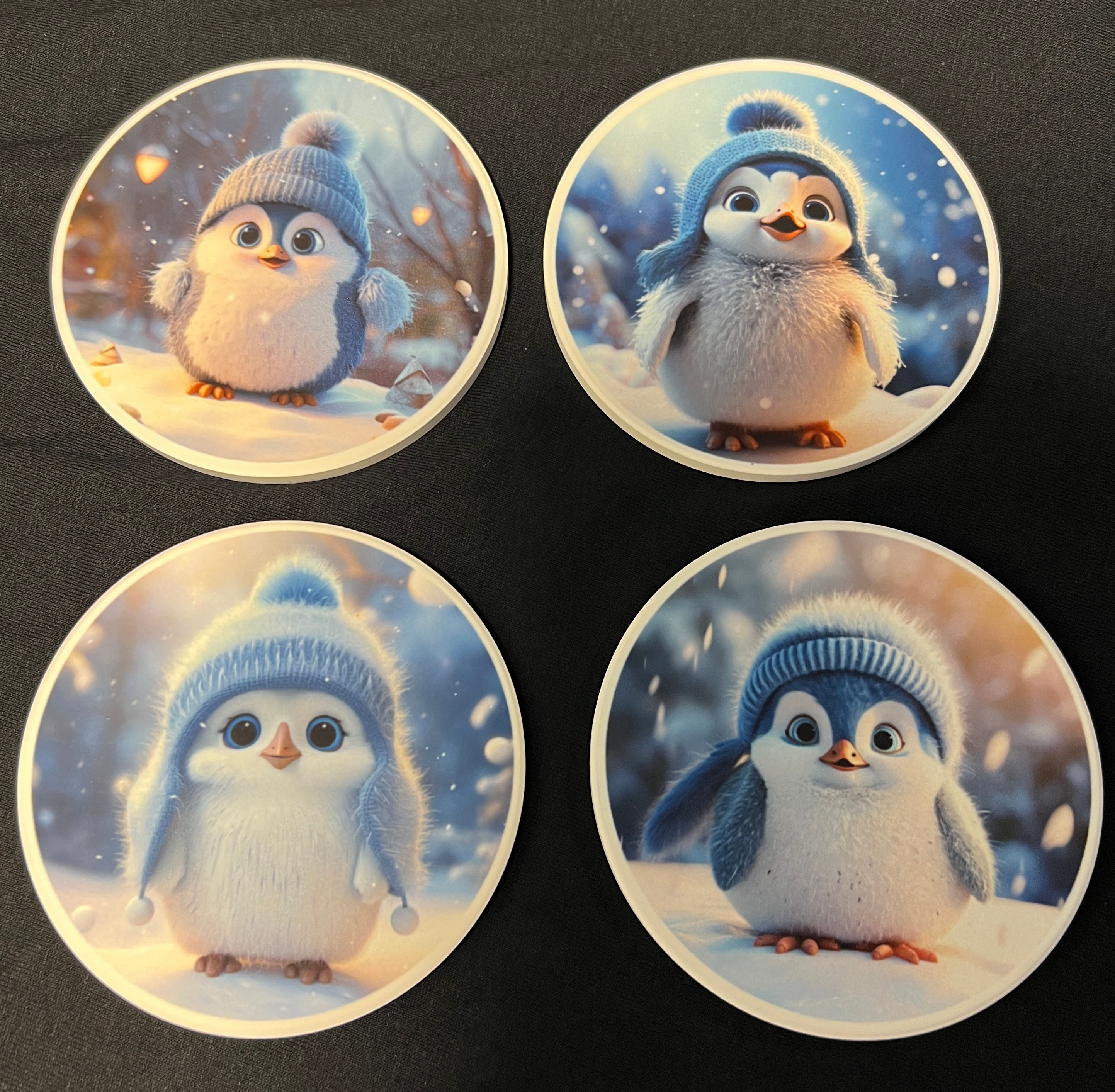 Ceramic Coasters- Frosty Penguins 