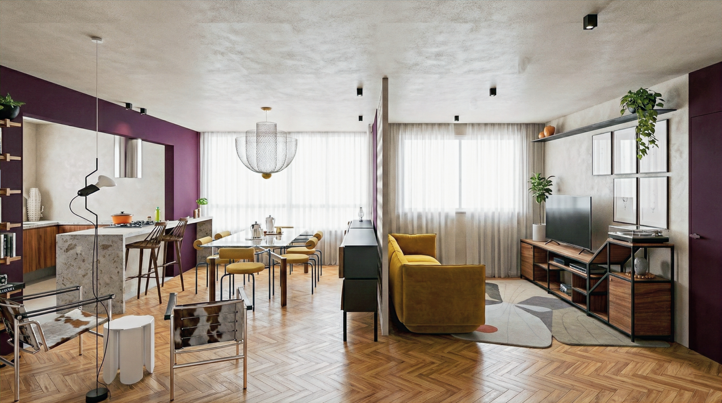 Apartamento integrado Mariana Spinola Arquiteta projeto de interiores Belo Horizonte Marcenaria sob medida