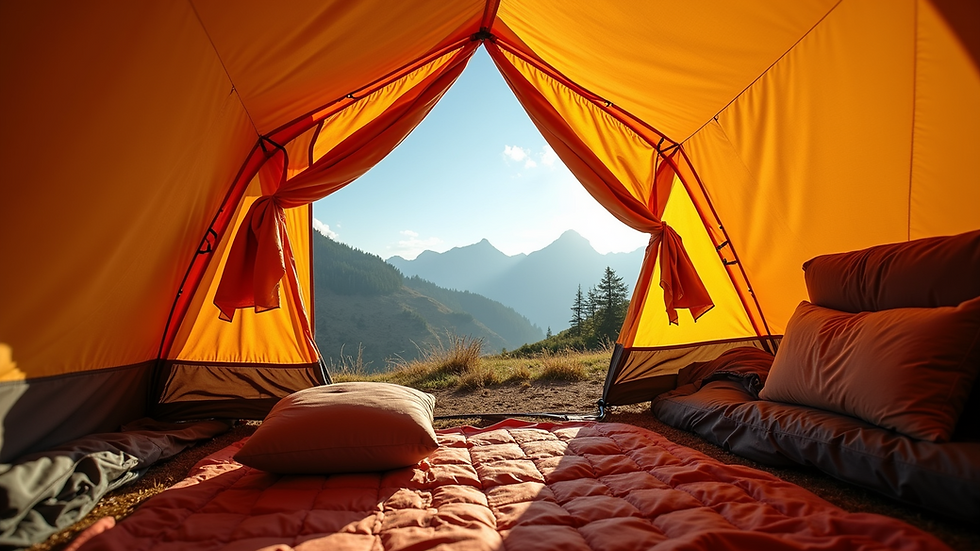 Eye-level view of a spacious inflatable tent suitable for group camping
