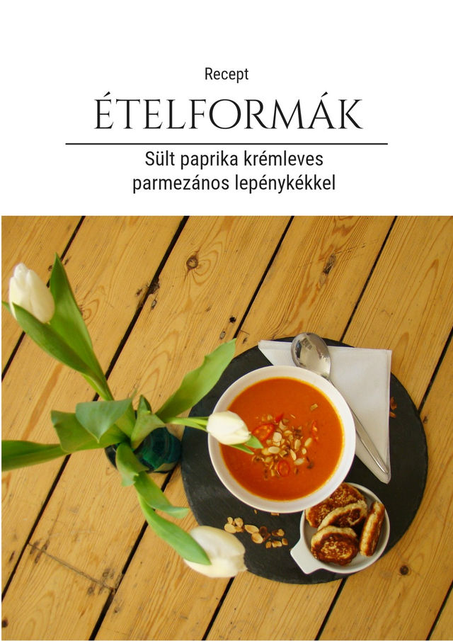 Sült paprika krémleves parmezános ricotta lepénykékkel