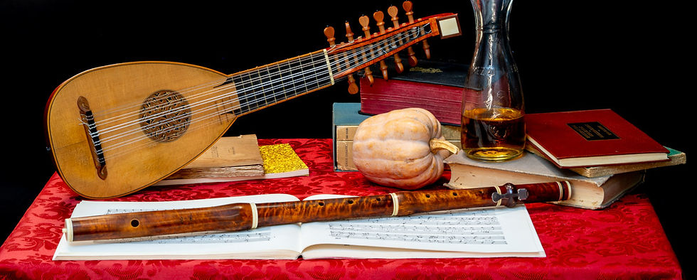 Still life (detail) with my Traversiere. After Rottemburgh, flutemaker: Giovanni Tardino