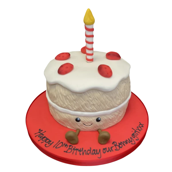 Bespoke Jellycat Amuseables sponge cake with pastel icing and toy decorations, crafted in Solihull, West Midlands.
