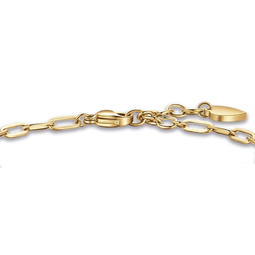 Miniatura: Bracciale Donna Acciaio dorato Farfalla e Quadrifoglio