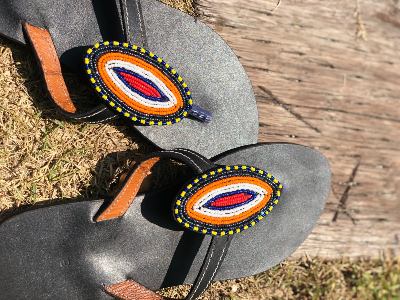 Red and orange sandals