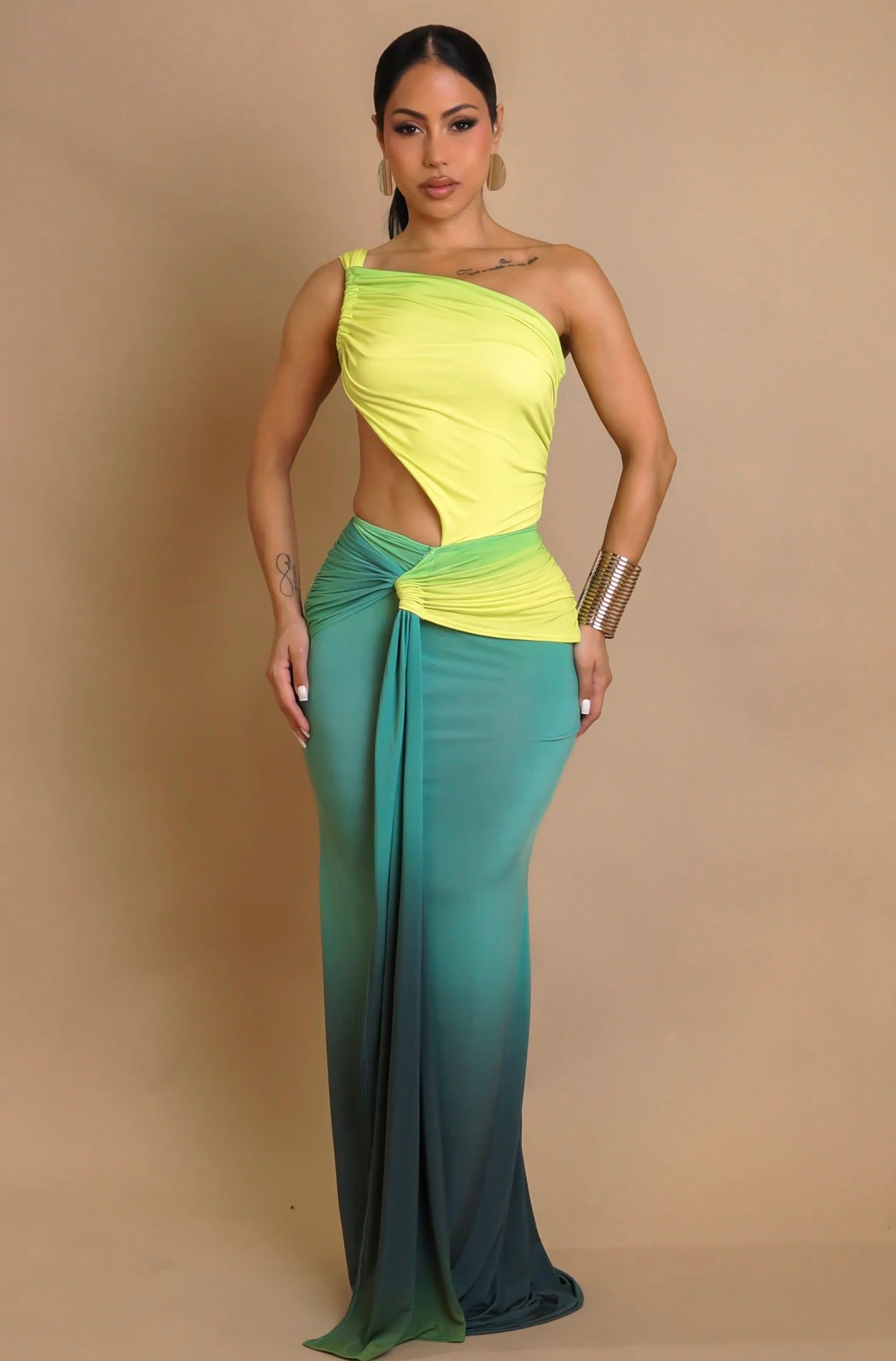 THE ABIGAIL MAXI DRESS- GREEN  