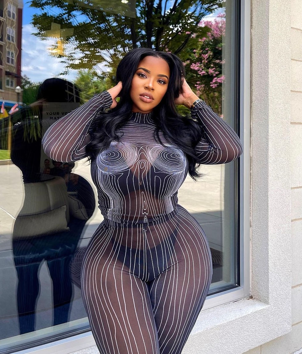Thumbnail: Crop Tops Mesh Striped 2 piece set 