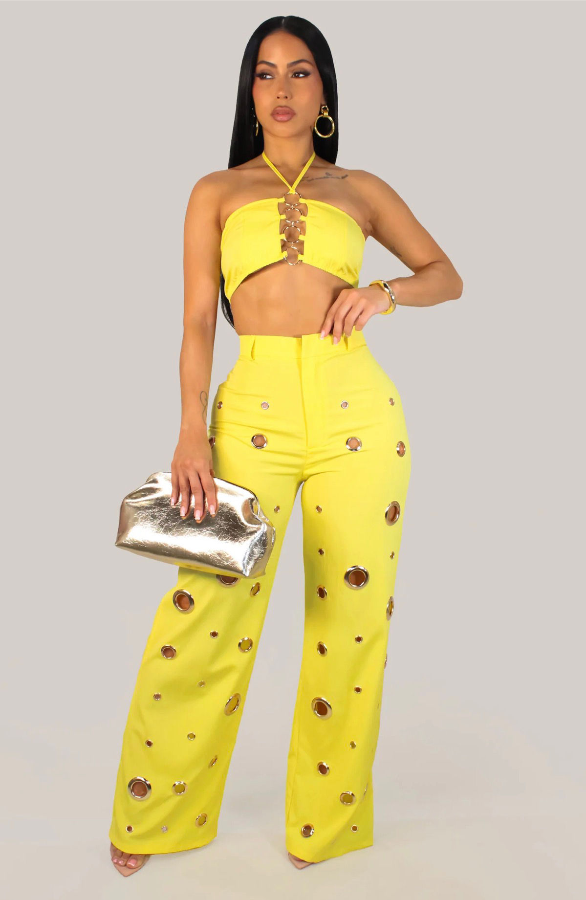 SCENIC PANT SET - YELLOW