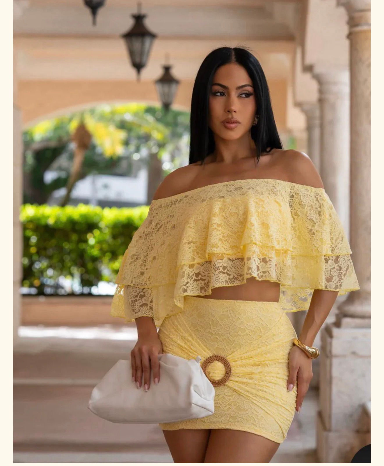 PLAYFUL MIRAGE SKIRT SET - YELLOW