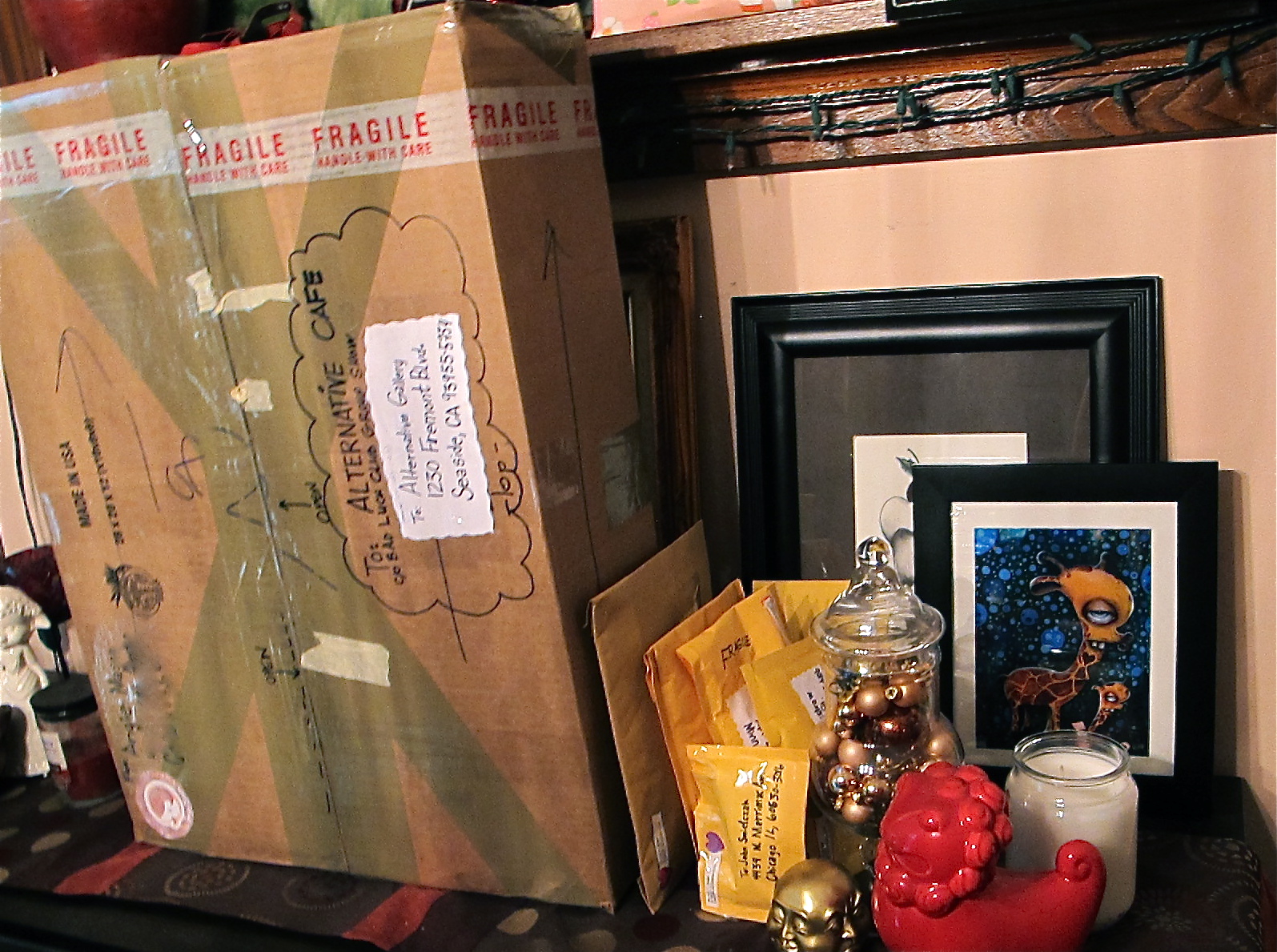 Process of framing and wrapping up my art