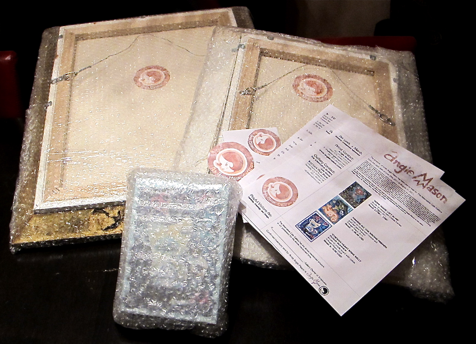 Process of framing and wrapping up my art