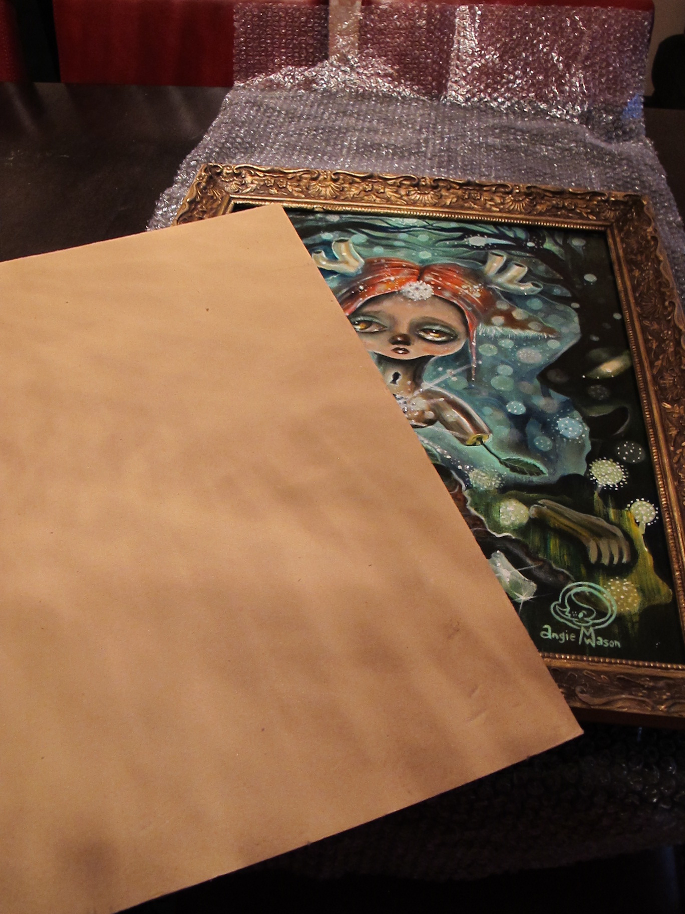 Process of framing and wrapping up my art