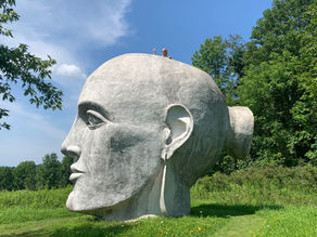 Giant Head in the Clouds in the Mountains! Taconic Sculpture Park!  