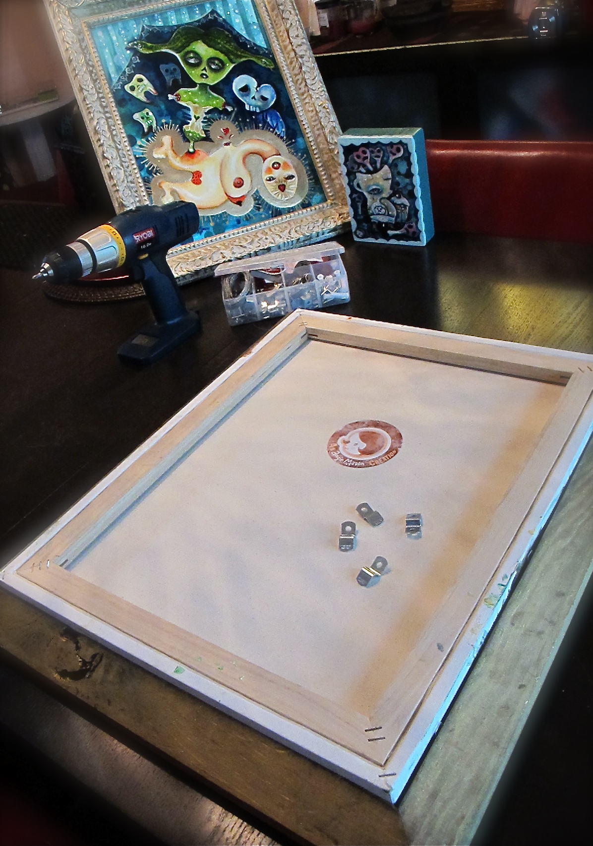 Process of framing and wrapping up my art