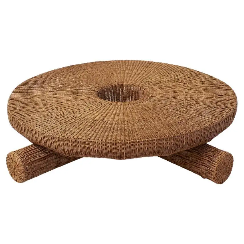 Fango Coffee Table, Sustainable Natural Yaré Fiber | DIONE Afrofusion Interiors