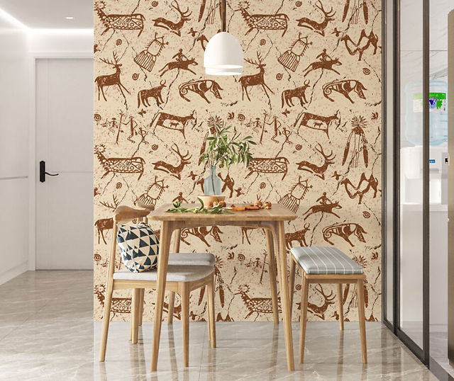 Prehistoric Cave paintings Wallpaper | DIONE Interiors Blog | African Wallpapers: Elegance & Charm