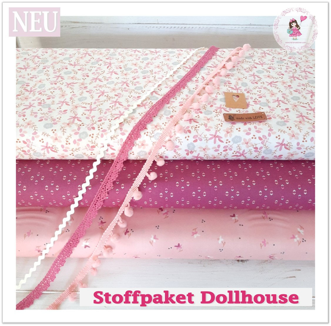 Stoffpaket Art Gallery DOLLHOUSE DIY Nähpaket mit Zubehör