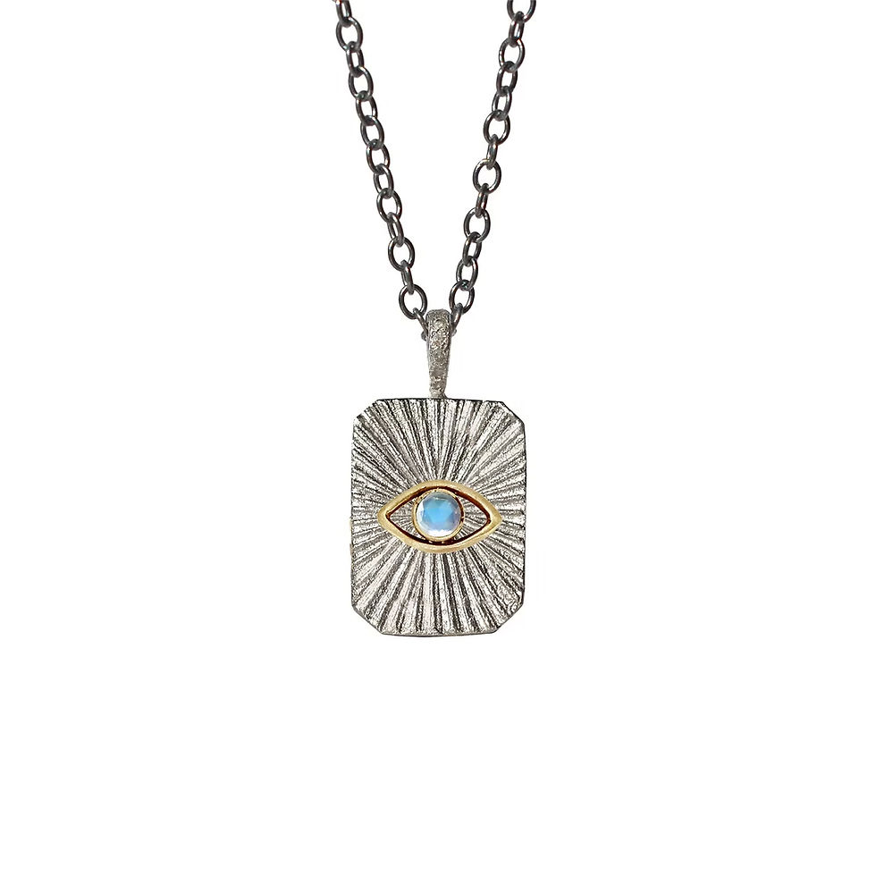 Thumbnail: MIXED METAL AURA TAG AMULET NECKLACE- SELECT YOUR CHARM