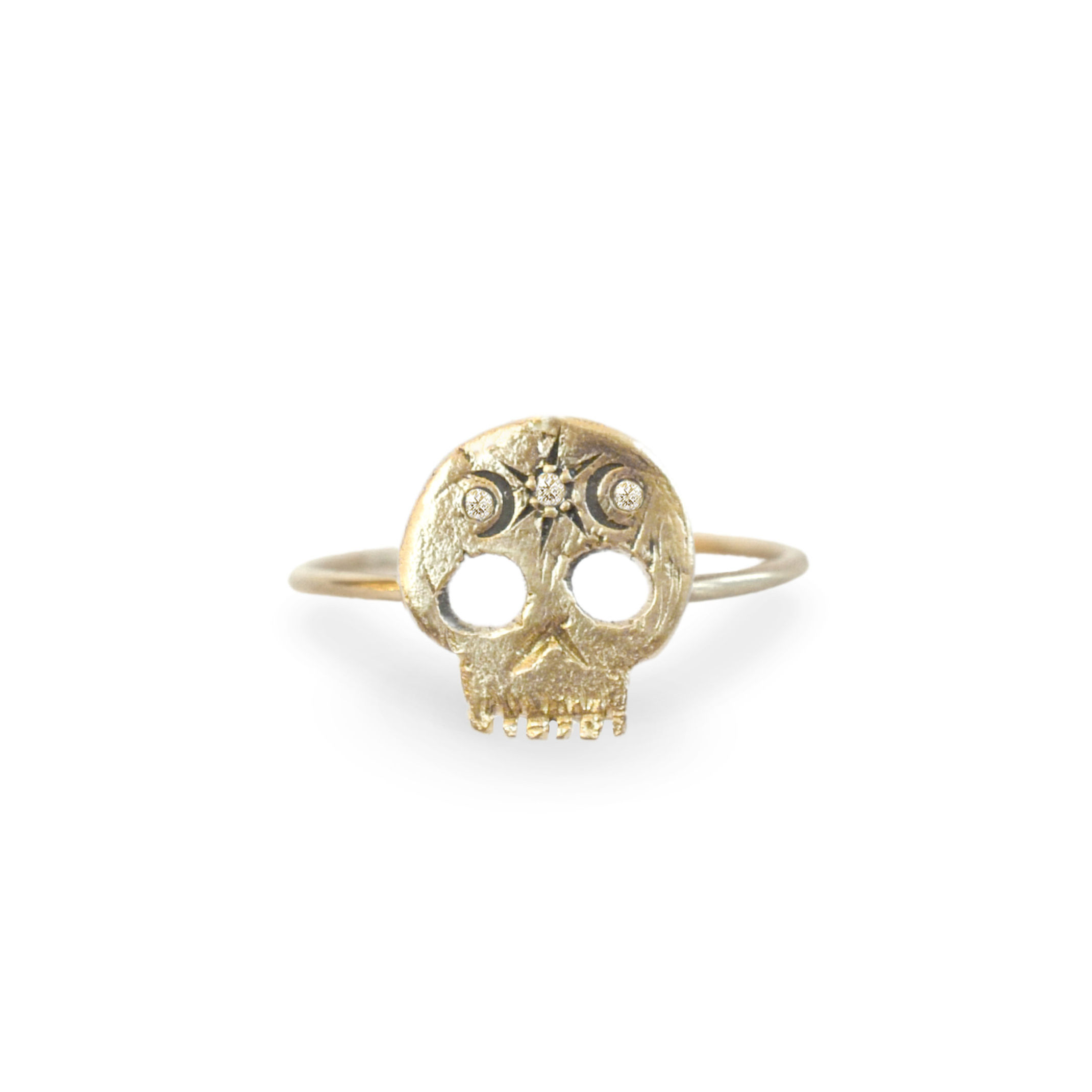 14k Celestial Skull Ring