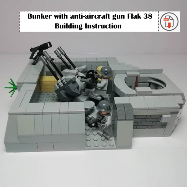Bunker With Anti Aircraft Gun Flak 38 Building Instruction Brickssoldier Bunker With Anti Aircraft Gun Flak 38 Building Instruction Brickssoldier