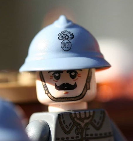 French Infantry Adrian Helmet with RF Badge