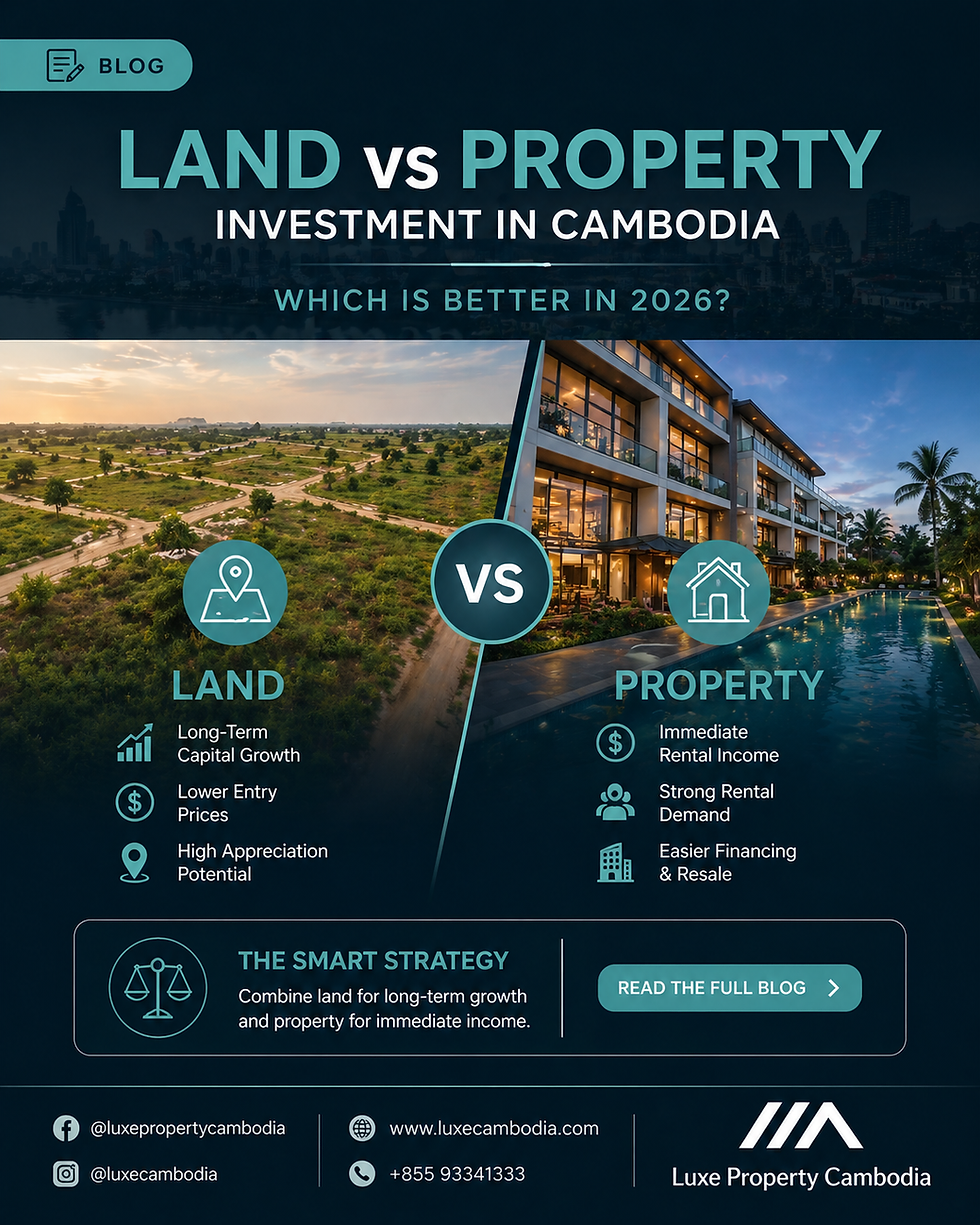 Land vs Property Investment in Cambodia: Which Is Better in 2026?