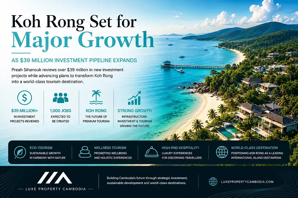 Koh Rong's Transformation Accelerates as $39 Million in New Investments Are Reviewed
