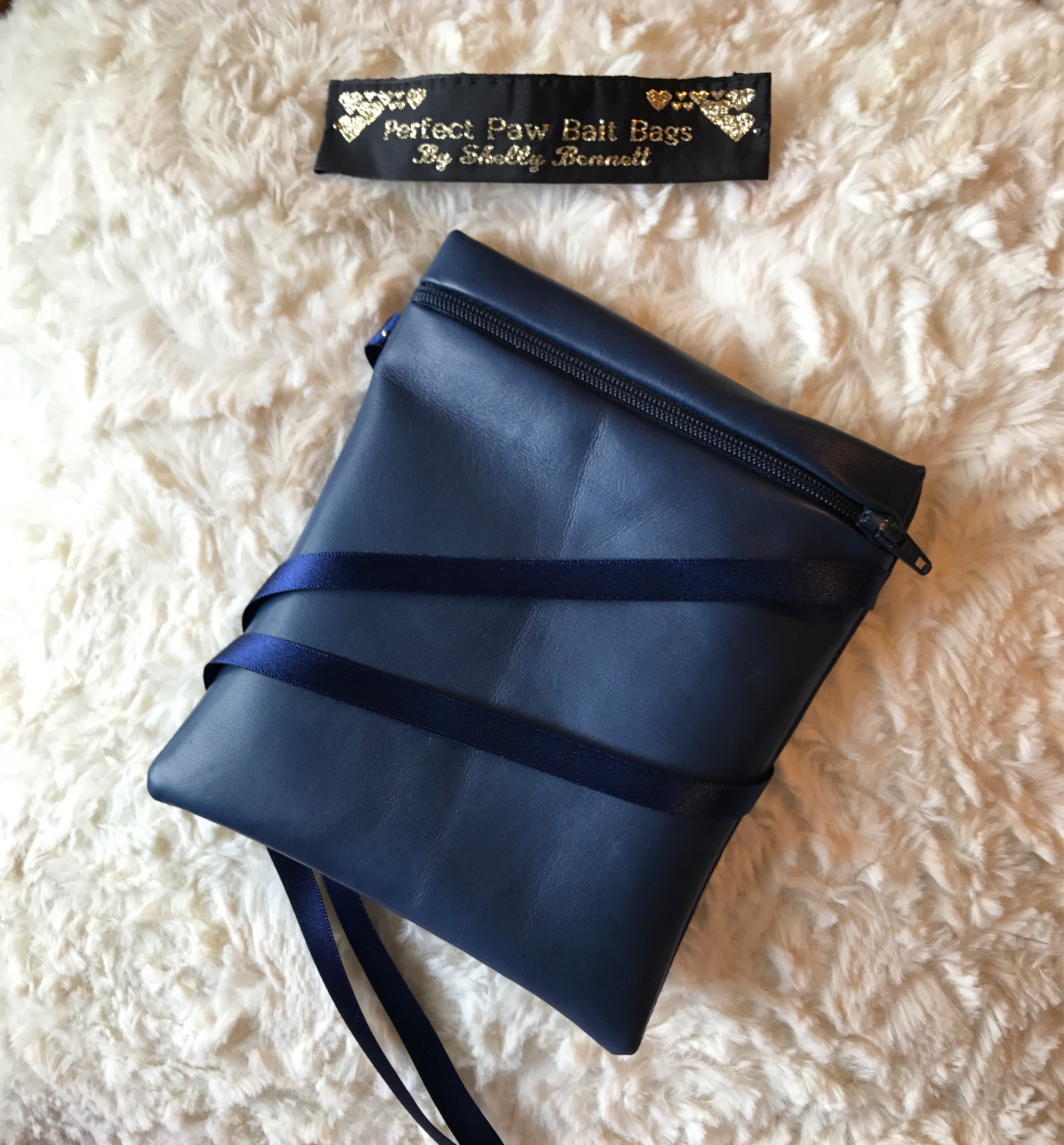 Navy Bait Bag with Ribbons