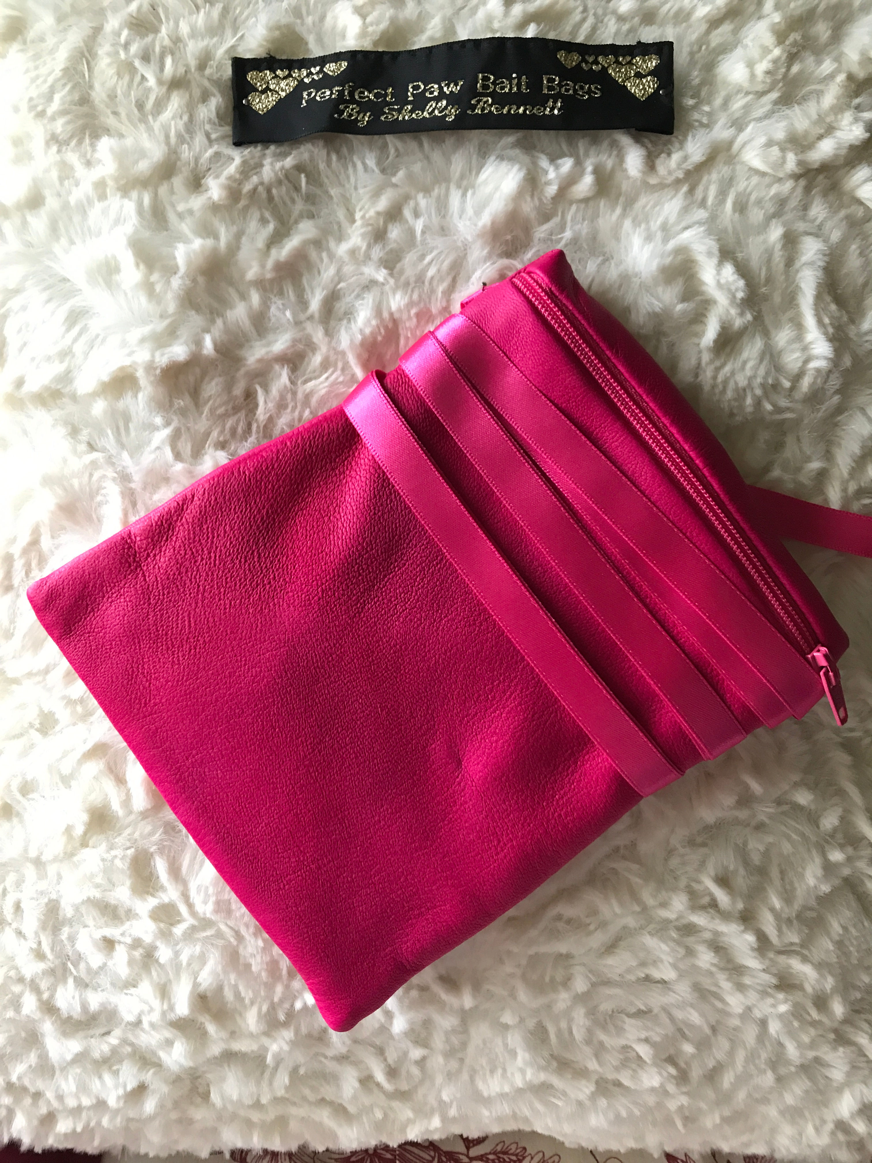 Hot Pink Bait Bag with Ribbon Ties