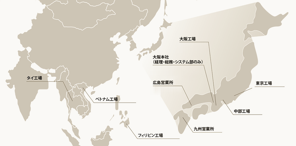 株式会社ノダの国内・海外拠点(工場・営業所)アクセスマップ