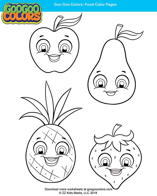 Fruit Coloring Pages Googoocolors Com
