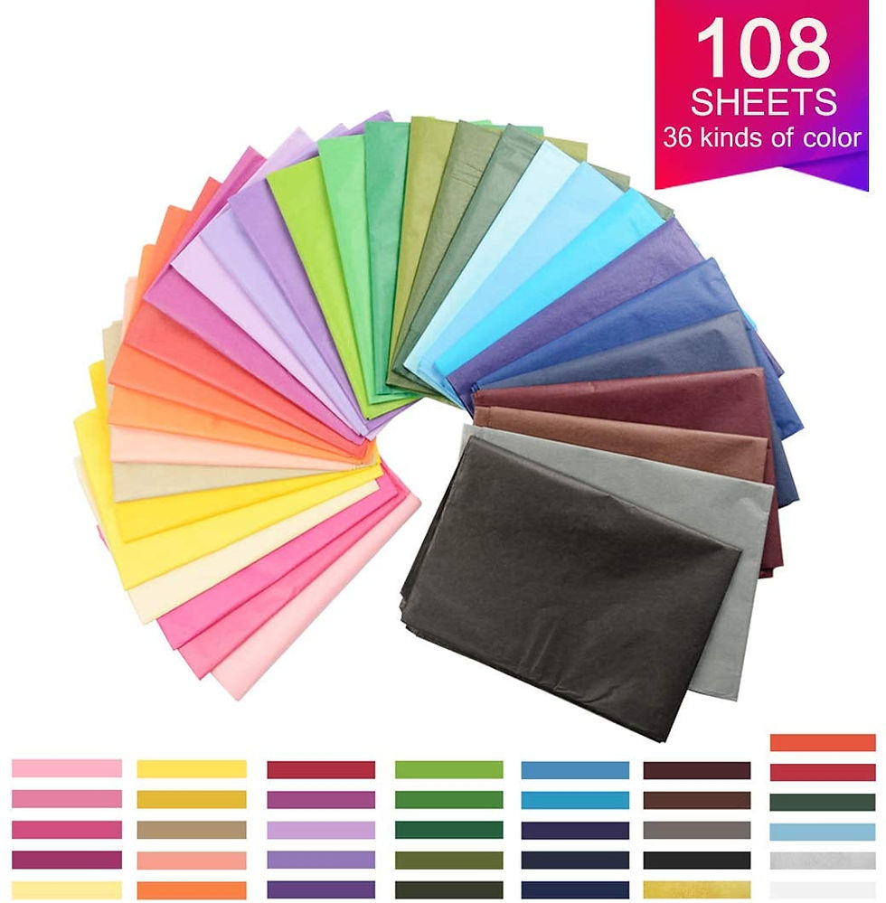 108 Sheets 36 Colors Art Tissue Paper, Wrapping Tissue Paper