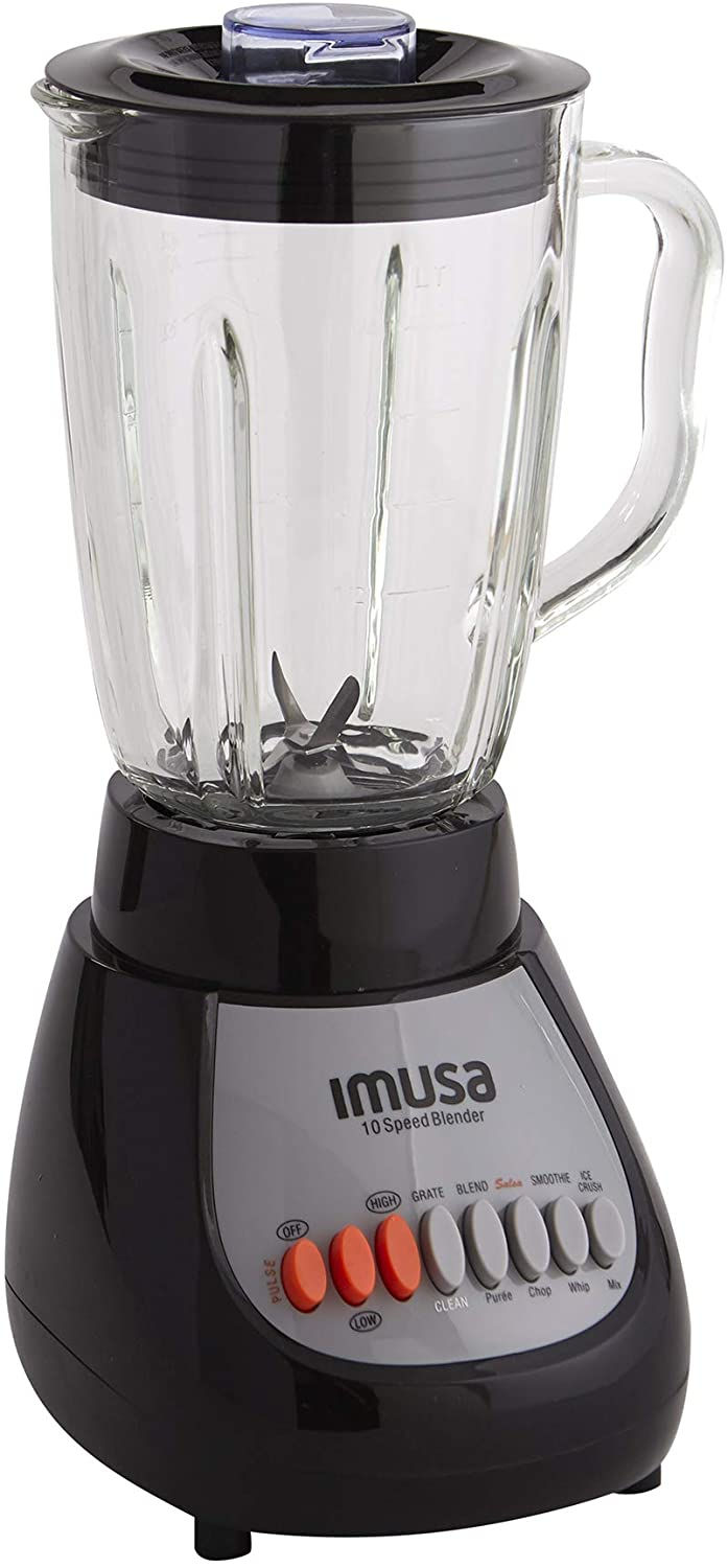Thumbnail: IMUSA USA GAU-80313B Black 10-Speed Blender with Glass Jar 4, 42 oz