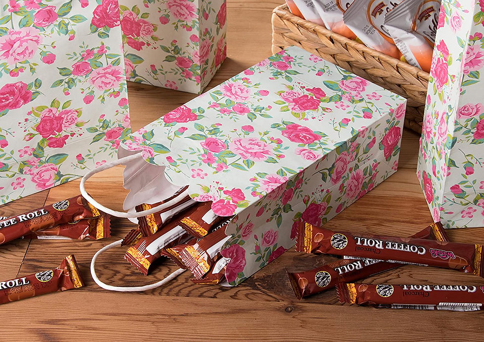 Thumbnail: Paper Gift Bag - 24-Pack Vintage Floral Party Favor Bags