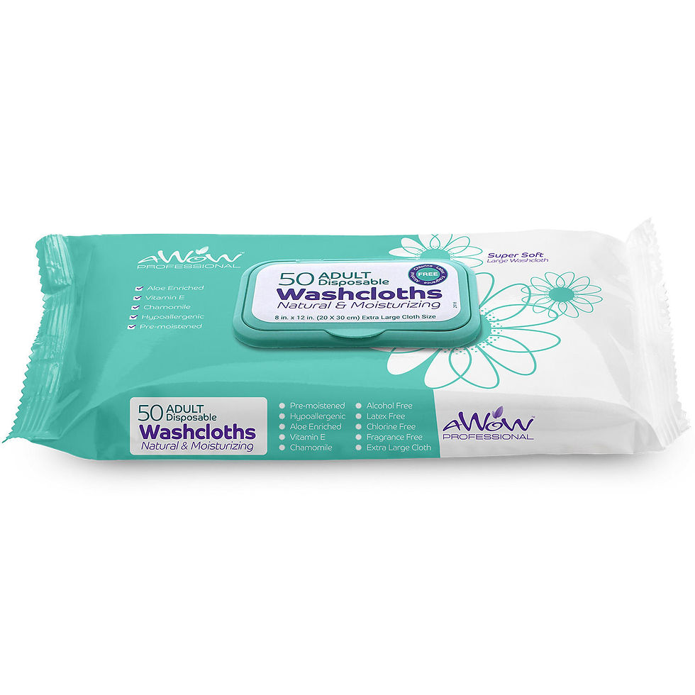 Thumbnail: AWOW Professional Natural Adult Disposable Cleansing Washcloths, 50 Wipes pack