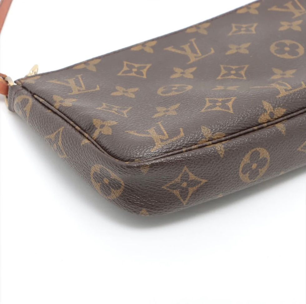Thumbnail: Louis Vuitton Brown Monogram Canvas Leather Pochette Accessoires Shoulder Bag  