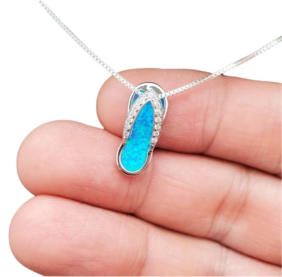 Thumbnail: Ocean Breeze Opal Flip Flop Necklace
