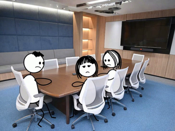 Unhappy people at boardroom table