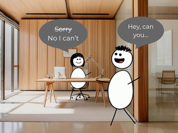 A professional woman saying no