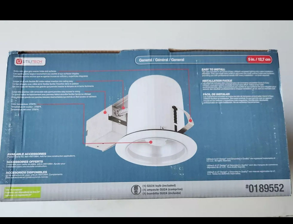 Thumbnail: Utilitech 5" Fluorescent Recessed Lighting Kit 0189552 - Energy Efficient