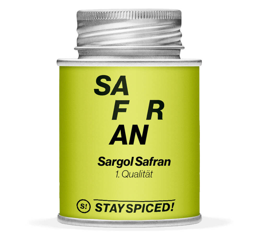 argol Safran 1. Qualität – edle Gewürzdose für intensiven Geschmack und goldgelbe Farbe